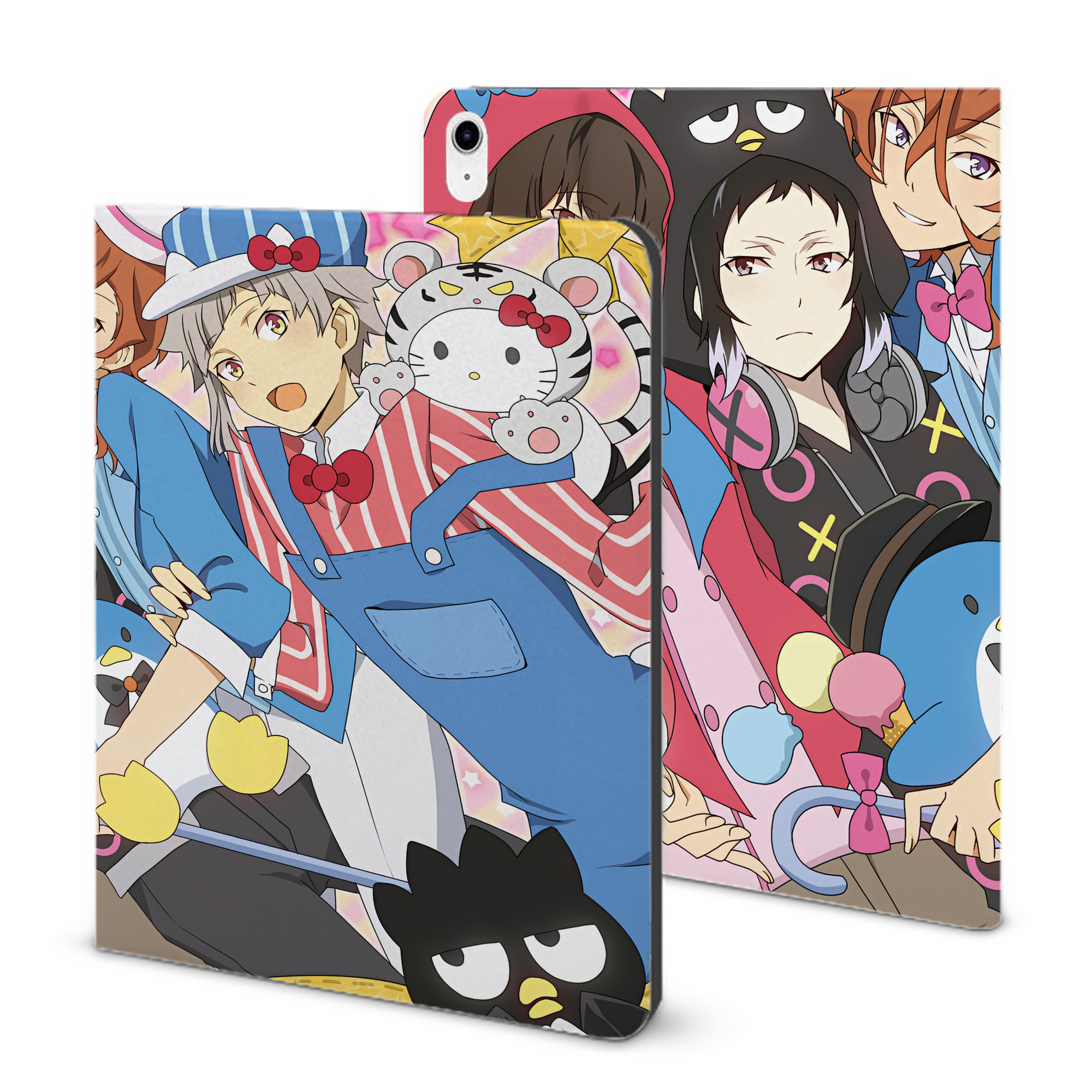 （画像用） 文豪ストレイドッグス Bungo Stray Dogs IPad ケース ブック型 PUレザー TPU 耐衝撃 軽量 薄型 ペン収納なし 全面保護 IPad 各モデル対応